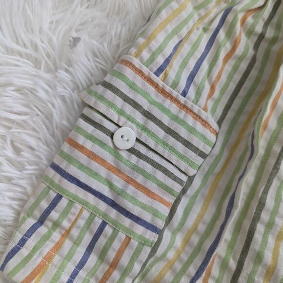 NEW Boys Little Threads 18 Months Seersucker Shorts White Orange Blue - Picture 2 of 3